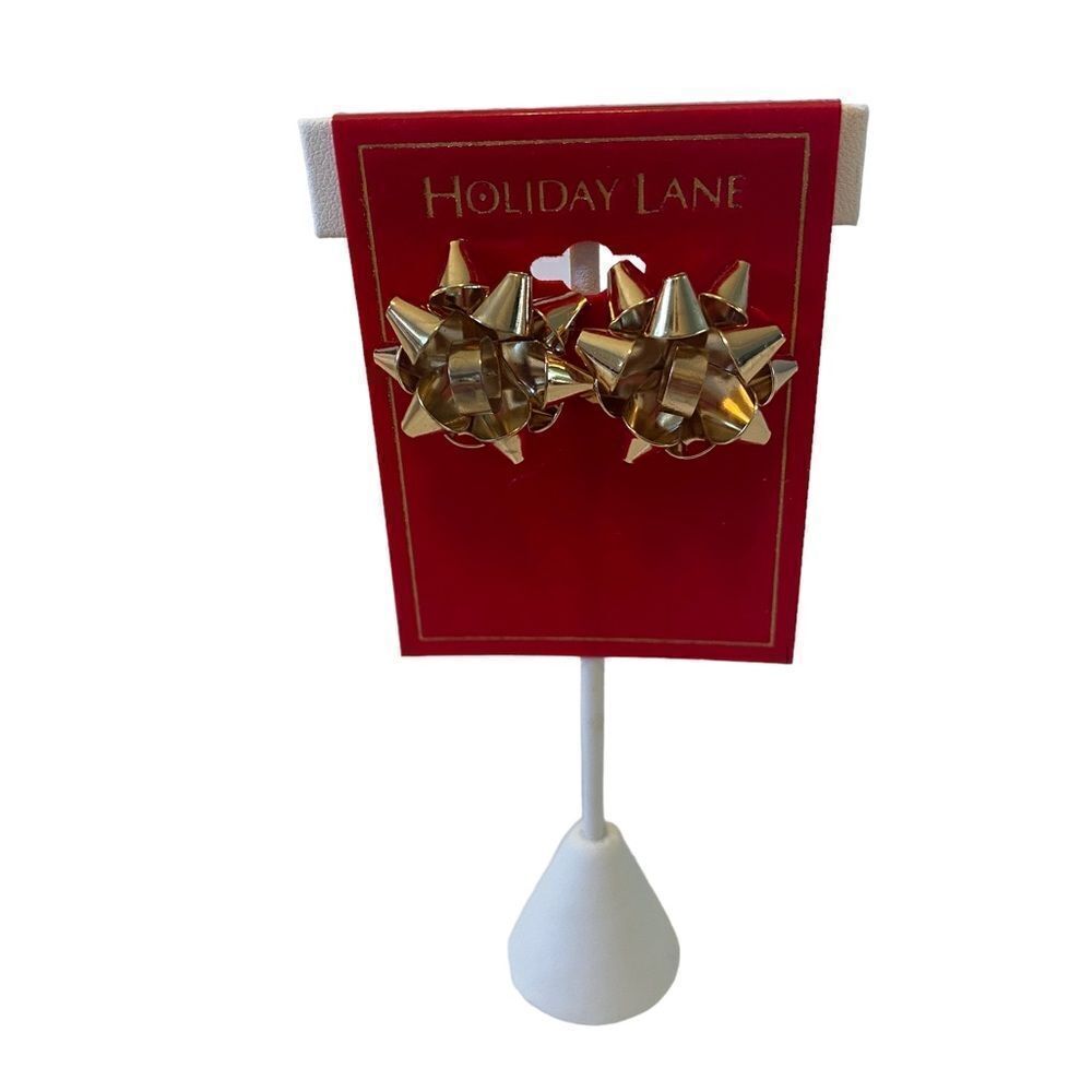 Gold Toned Bow Post Earrings. Perfect stocking stuffer!